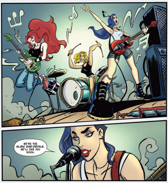 Panel from Issue #1 of 'Rebel Grrrls' comic on Keenspot.