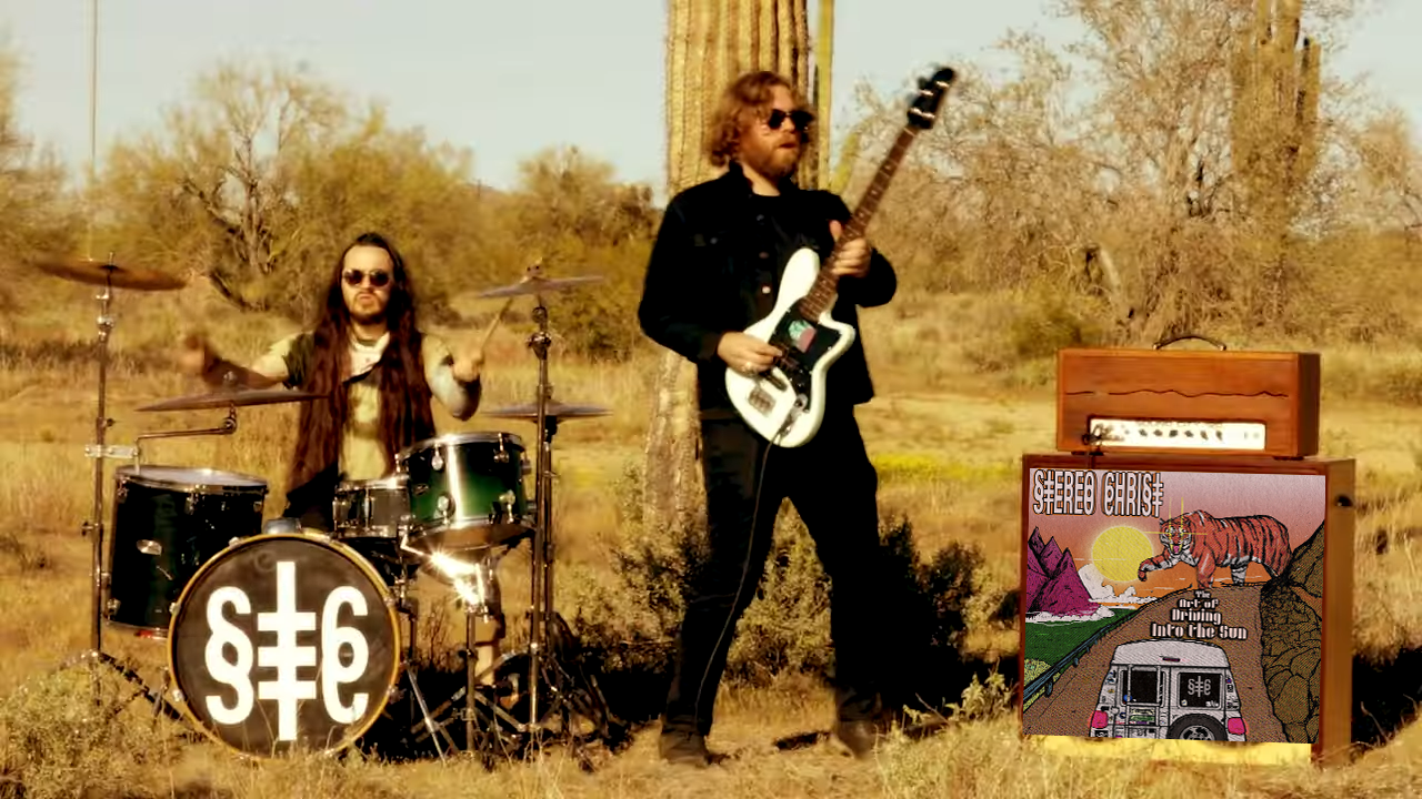 Shot of Stereo Christ Playing Music in the Sonoran Desert