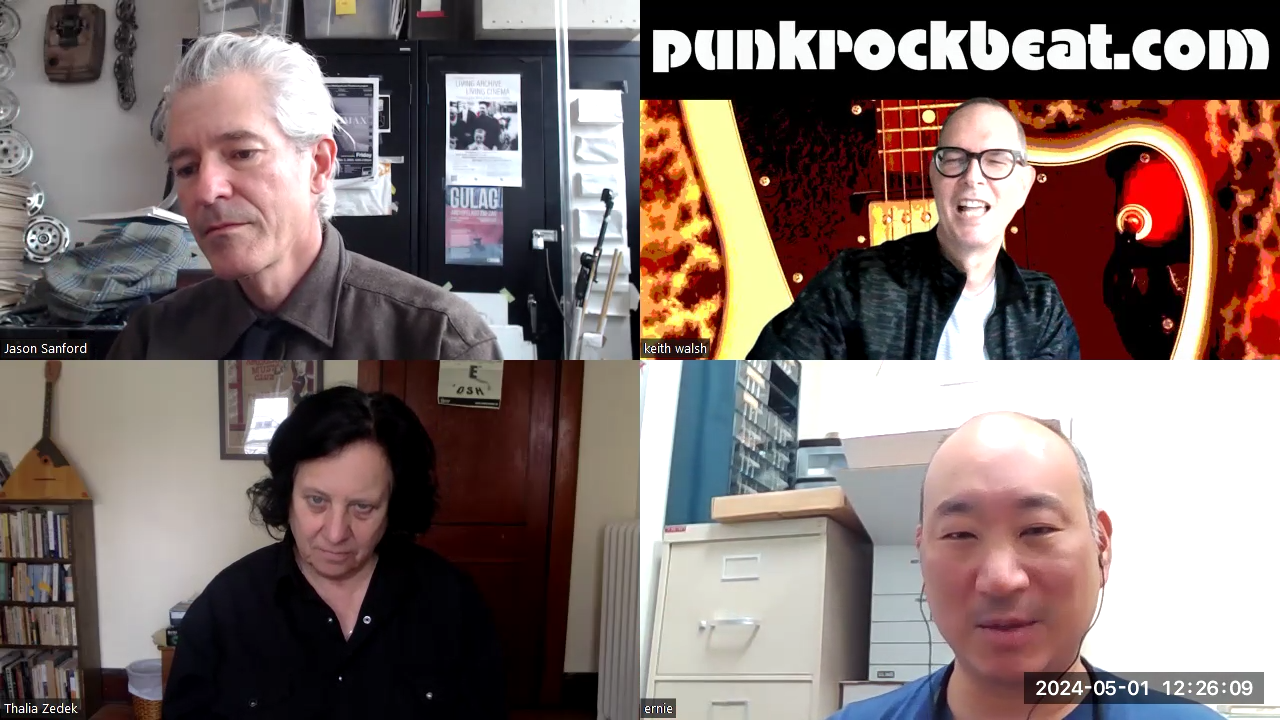 Screenshot of zoom interview with noise rock band E.